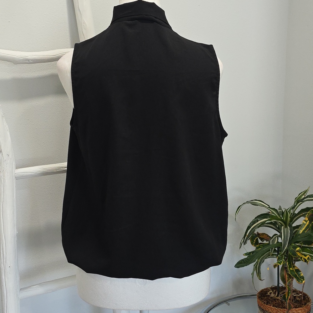Haute Hippie Women’s Black Sleeveless Wrap Tie-Neck Top - Picture 5 of 9